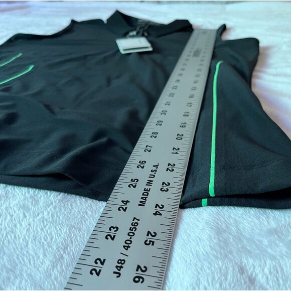 Nike Golf Womens Sleeveless Polo Shirt Medium Black Green Dri-FIT Stretch New - Picture 6 of 9